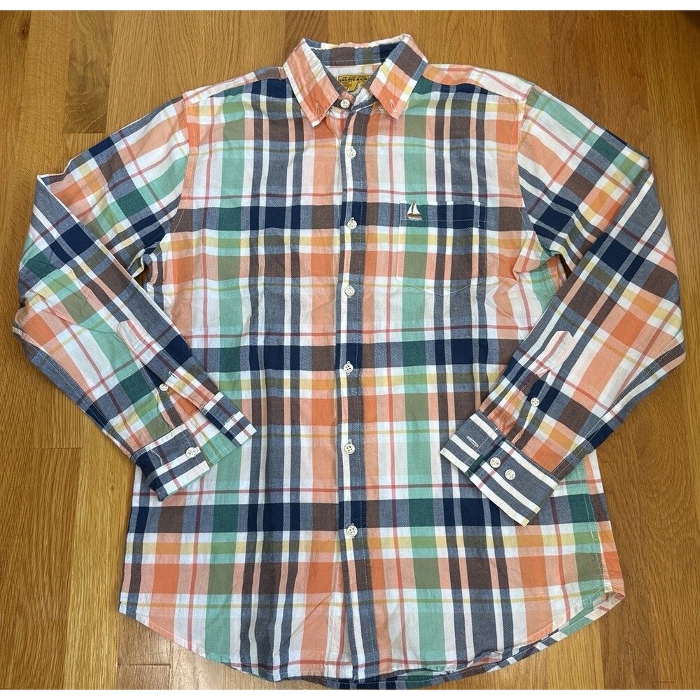Kiel James Patrick Shirt Mens M Patchwork Multicolor Indian Madras Button Down